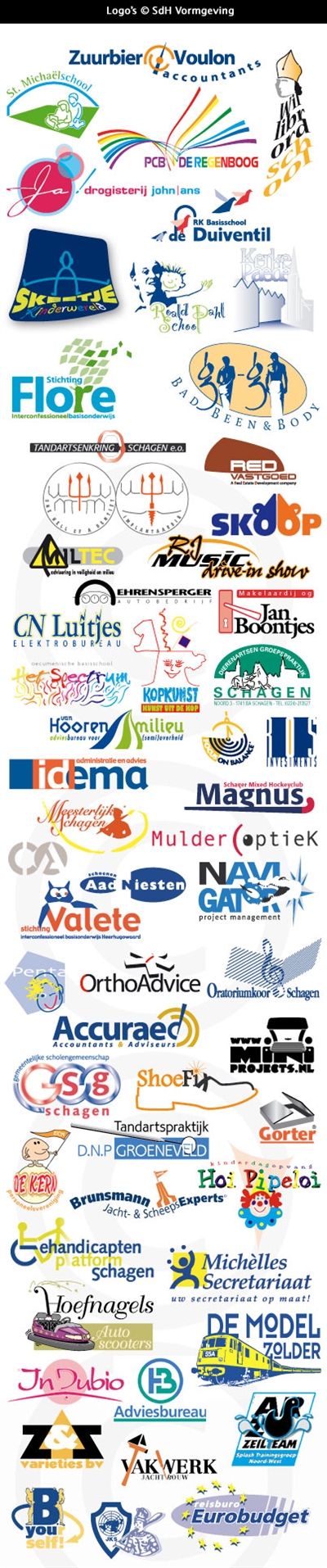 Een greep uit de logo�s ontworpen door SdH Vormgeving