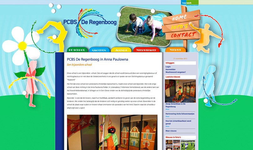 De nieuwe website van PCBS De Regenboog