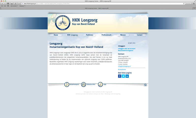 De nieuwe website van HKN Longzorg