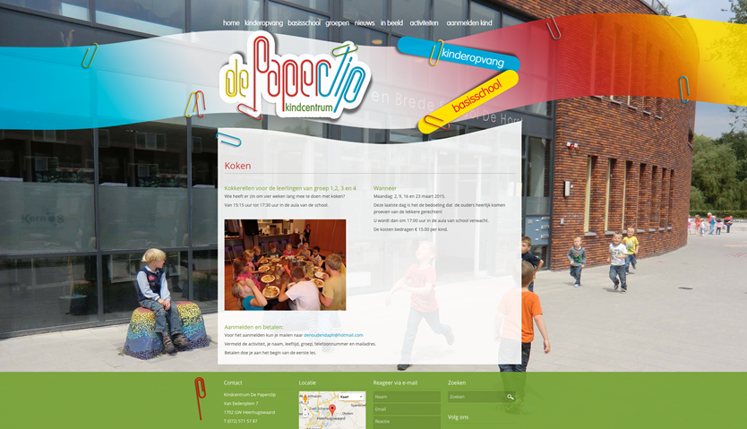 De nieuwe website van basisschool De Paperclip